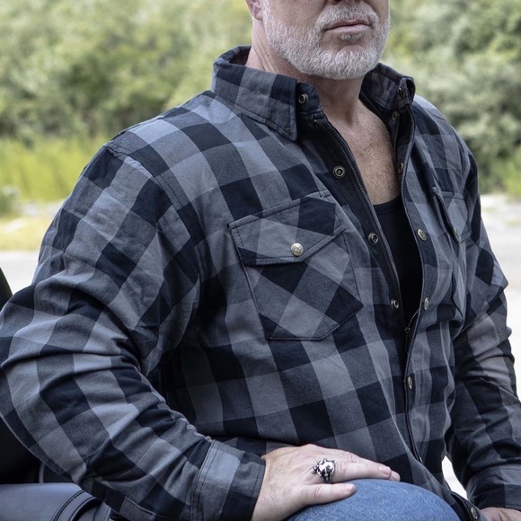 Milwaukee Performance Apparel Men's Aramid Checkered Plaid Biker Shirt size 3XL - Picture 10 of 14